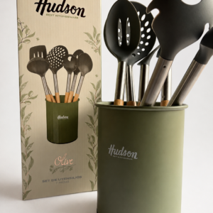 Set 6 Utensilios Mango Madera Olive Hudson
