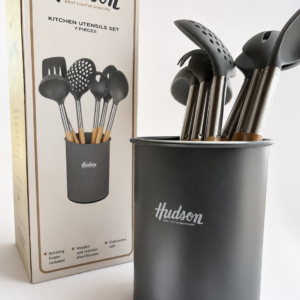Set 6 Utensilios Mango Madera Gris Hudson