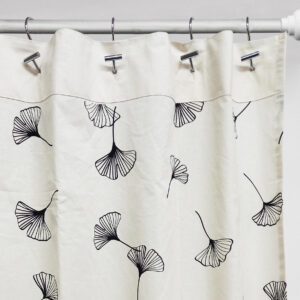 Cortina de Baño Tusor Hojas Negras