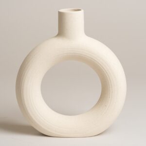 Florero Ceramica Jade Blanco L