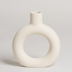 Florero Ceramica Jade Blanco M