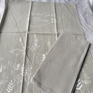 Set x 2 Repasador Tusor + Nido Flowers Verde Seco