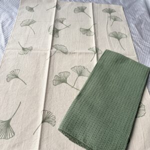 Set x 2 Repasador Tusor + Nido Flores Abanico Verde