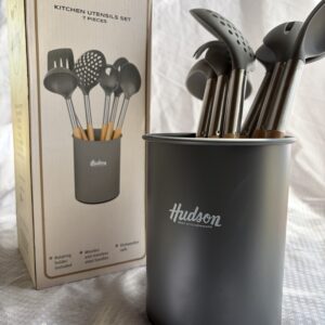 Set 6 Utensilios Mango Madera Gris Hudson