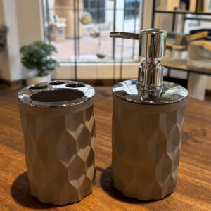 Set x2 piezas de baño Bursa Beige Cromado